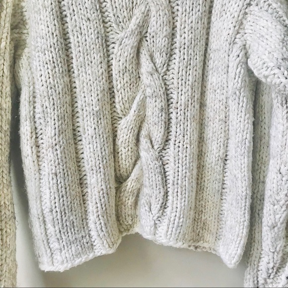 Vintage Hand Knit Chunky Sweater Size Med Oatmeal - Picture 5 of 11